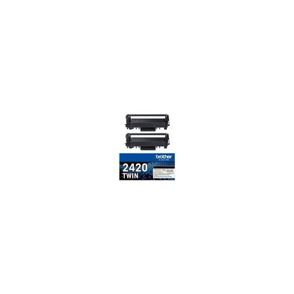 BROTHER-TN2420-TWIN-pack-black-toners-BK-3000pages/cartridge