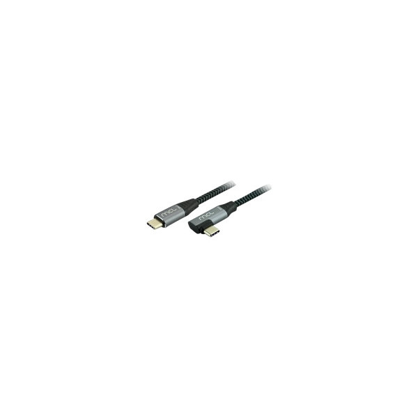MCL-USB-3.2-Type-C/-Type-C-angled-mesh-cable-10G-5A--2m