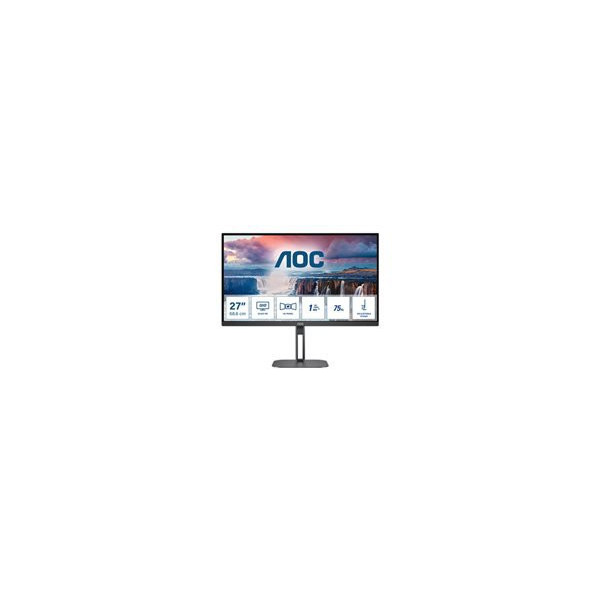 AOC-Q27V5N/BK-27p-WQHD-VA-75Hz-4ms-300cd/m2-HDMI-1.4x2-DPx2-Speakers