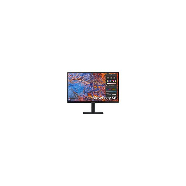 SAMSUNG-LS27B800PXPXEN-27p-16:9-3840x2160-IPS-5ms-HDR400-HAS/Swivel/Pivot/Tilt-HDMI/DP/USB-C-90W/LAN-USB3-Hub-VESA-100