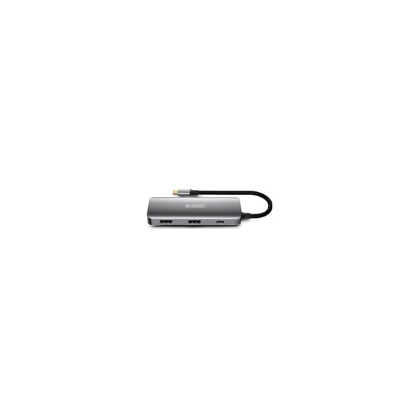 URBAN-FACTORY-Hubee-7in1-Hub-USB-C-Avec-3-USB-A-/-2-HDMI-4K-/-1-RJ45-Et-1-Usb-C-100W-Pd