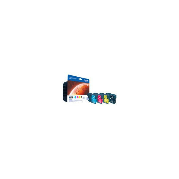 BROTHER-LC-1100-cartouche-d-encre-noir-et-tricolore-haute-capacitï¿½-Nr:-19ml--Cl:-16ml-Nr:-900--Cl:-750-pages-pac
