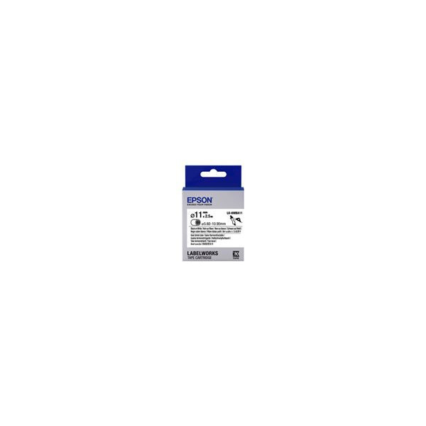 EPSON-Ruban-LK-6WBA11---Gaine-thermorï¿½tractable-HST-Noir/Blanc-d11/2-5