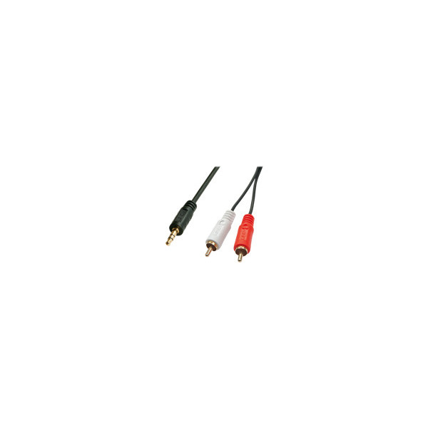 LINDY-Premium-Audio-Adaptercable-5m-2x-Phono/RCA-to-3.5mm-Stereo-Jack