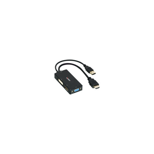 LINDY-HDMI-to-DP/DVI/VGA-Converter-Supports-resolutions-up-to-Ultra-HD-4K-DisplayPort-and-Full-HD-DVI-D-and-VGA