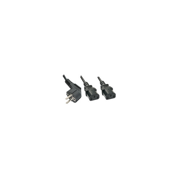 LINDY-2m-Schuko-to-2x-IEC-C13-Y-Cable