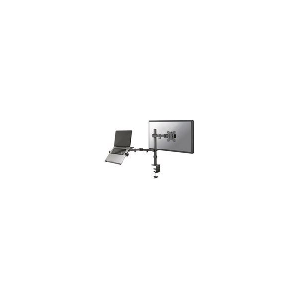 NEOMOUNTS-Monitor/Screen-and-Notebook-Desk-Mount-clamp/grommet-10-32p-max-8kg-Full-motion-black