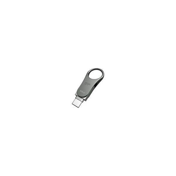 SILICON-POWER-memory-USB-Mobile-C80-64Go-USB-3.0-Type-C-Silver