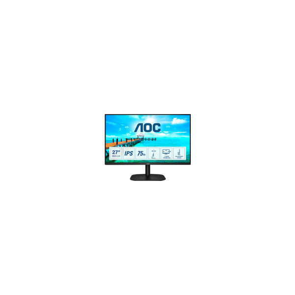 AOC-27B2DA-27p-IPS-FHD-1920x1080-16:9-250nits-75Hz-1000:1-4ms-HDMI1.4-VGA-DVI-Headphone-out-Black-Cable-included