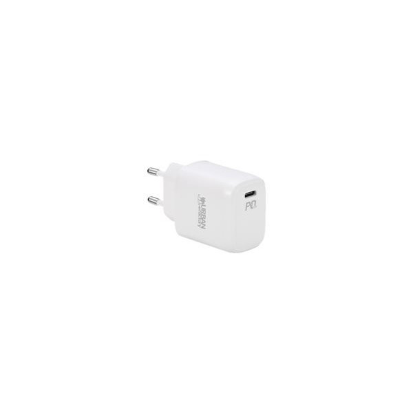 URBAN-FACTORY-20W-USB-C-wall-charger-1X-3A-EU-plug-White