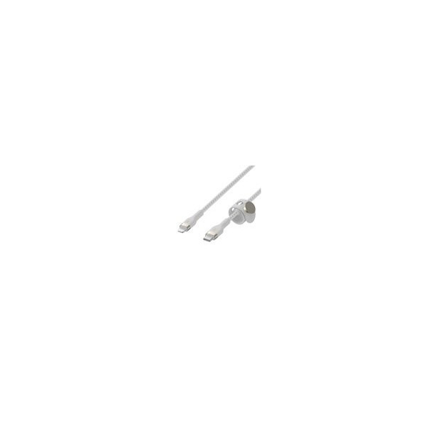 BELKIN-Cï¿½ble-USB-C-vers-Lightning-Silicon-Trï¿½ssï¿½-3-m-Blanc
