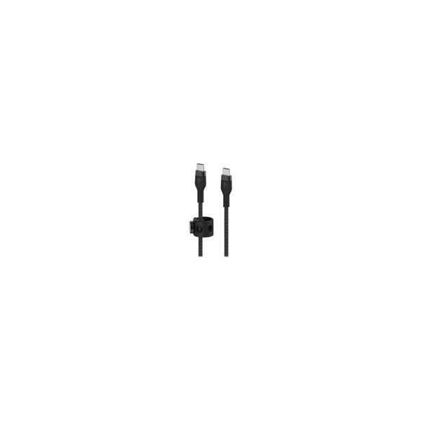 BELKIN-Cï¿½ble-USB-C-vers-USB-C-Silicon-Trï¿½ssï¿½-1m-Noir
